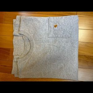 CARHARTT Mens heather gray logo Tshirt XL logo pocket